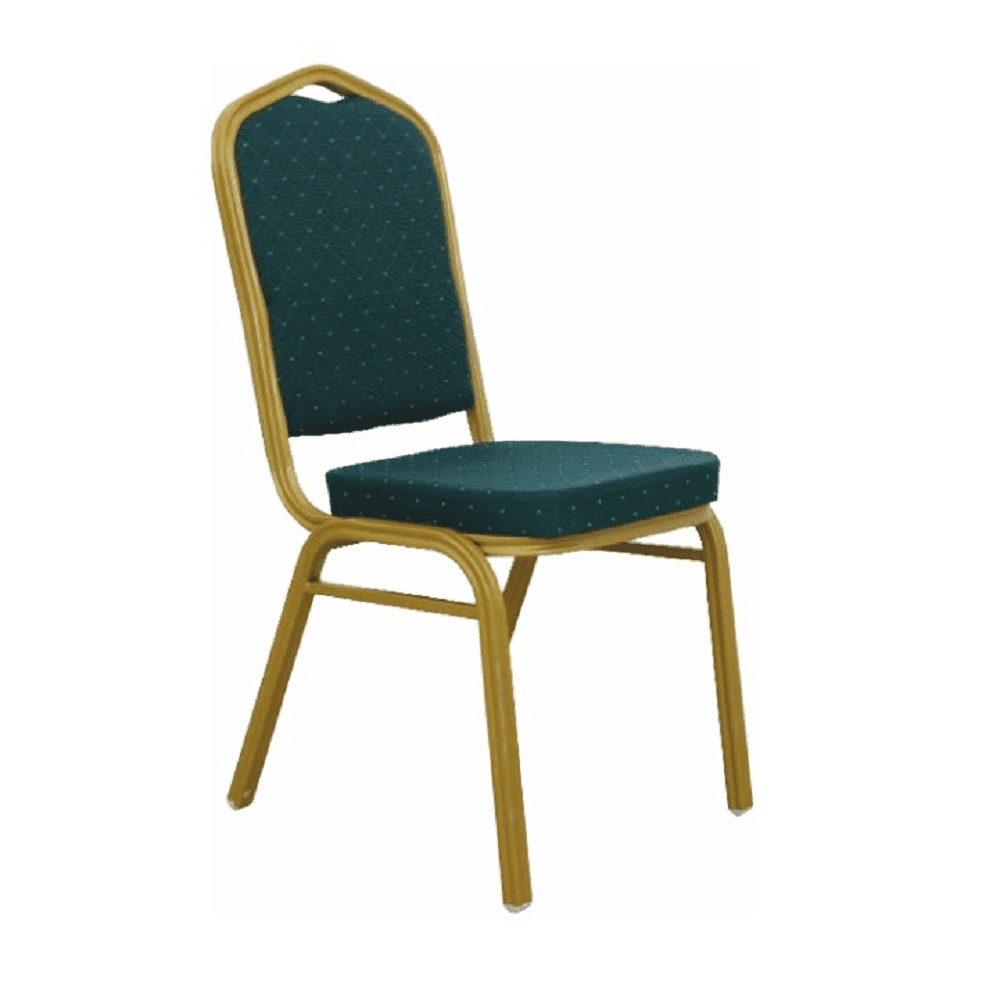 KONDELA Stohovateľná stolička, zelená / matný zlatý rám, ZINA 2 NEW